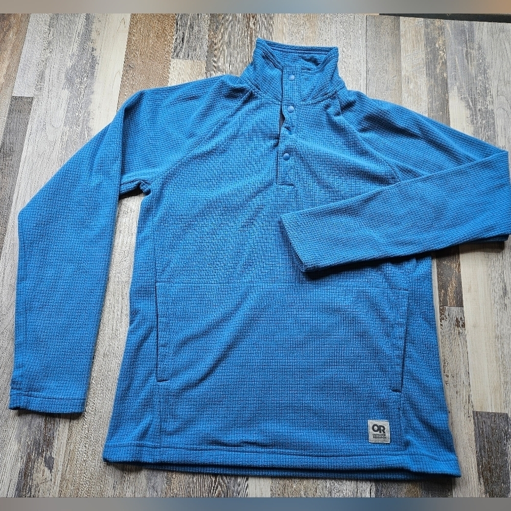 Outdoor Research Men's Trail Mix Snap Pullover Blue Small